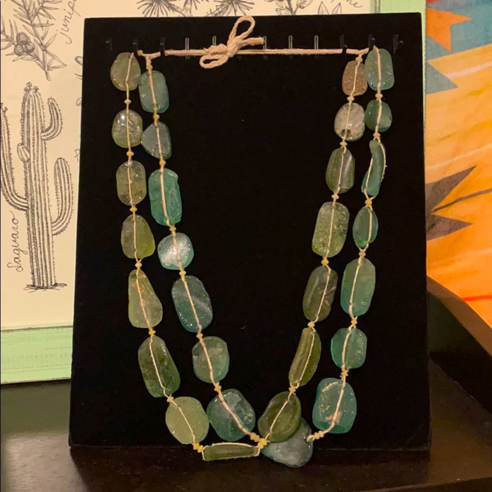 Sea glass layered necklace